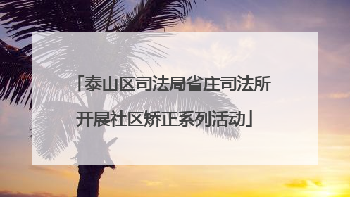 泰山区司法局省庄司法所开展社区矫正系列活动