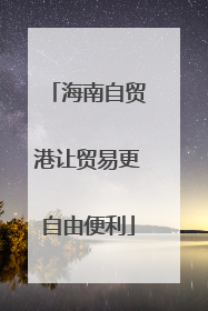 海南自贸港让贸易更自由便利