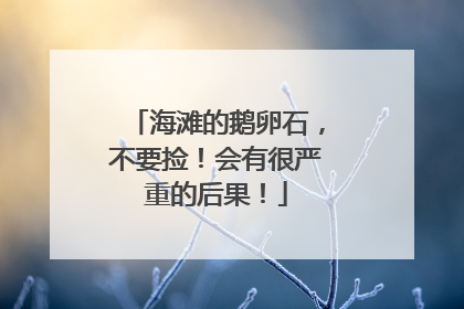海滩的鹅卵石，不要捡！会有很严重的后果！