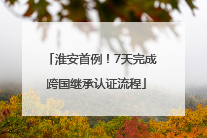 淮安首例！7天完成跨国继承认证流程