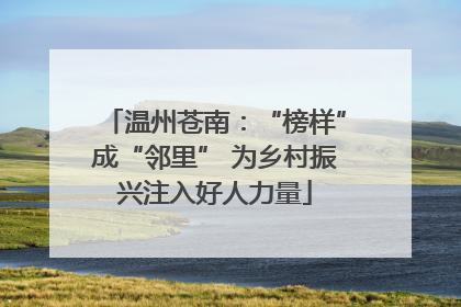 温州苍南：“榜样”成“邻里” 为乡村振兴注入好人力量