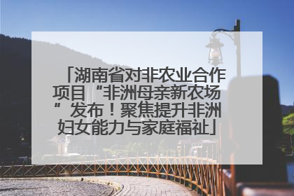 湖南省对非农业合作项目“非洲母亲新农场”发布！聚焦提升非洲妇女能力与家庭福祉