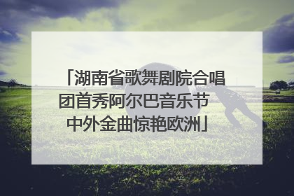 湖南省歌舞剧院合唱团首秀阿尔巴音乐节 中外金曲惊艳欧洲