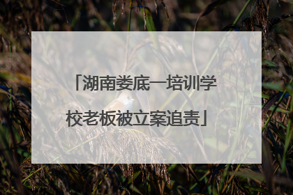 湖南娄底一培训学校老板被立案追责