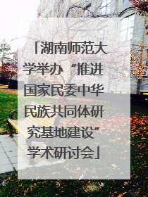 湖南师范大学举办“推进国家民委中华民族共同体研究基地建设”学术研讨会