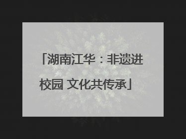 湖南江华：非遗进校园 文化共传承