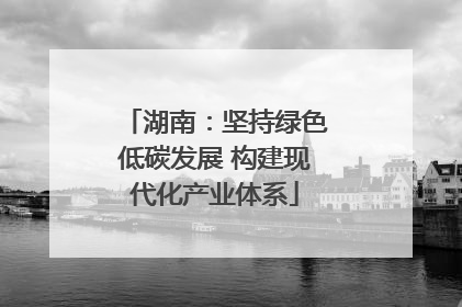 湖南：坚持绿色低碳发展 构建现代化产业体系
