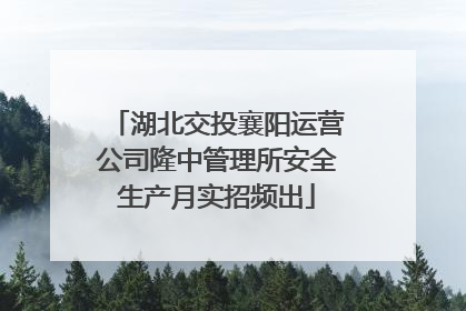 湖北交投襄阳运营公司隆中管理所安全生产月实招频出