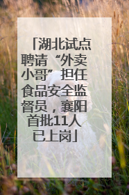 湖北试点聘请“外卖小哥”担任食品安全监督员，襄阳首批11人已上岗