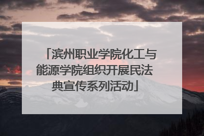 滨州职业学院化工与能源学院组织开展民法典宣传系列活动