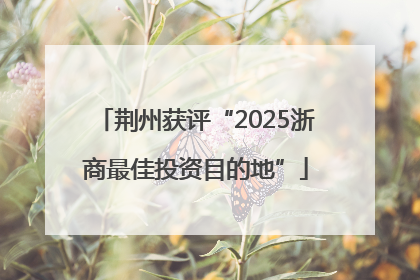 荆州获评“2025浙商最佳投资目的地”