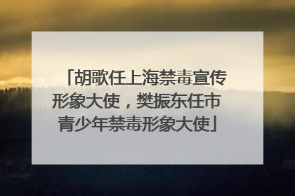 胡歌任上海禁毒宣传形象大使，樊振东任市青少年禁毒形象大使