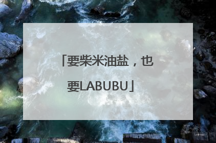 要柴米油盐，也要LABUBU