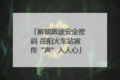 解锁旅途安全密码 岳阳火车站宣传“声”入人心