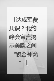 达成军费共识？北约峰会宣言揭示美欧之间“貌合神离”