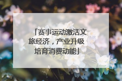 赛事运动激活文旅经济，产业升级培育消费动能