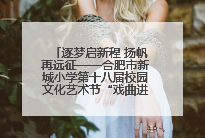 逐梦启新程 扬帆再远征——合肥市新城小学第十八届校园文化艺术节“戏曲进校园专场演出”