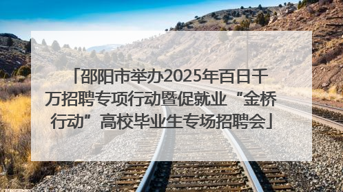 邵阳市举办2025年百日千万招聘专项行动暨促就业“金桥行动”高校毕业生专场招聘会