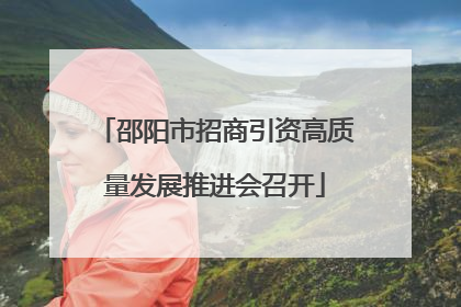 邵阳市招商引资高质量发展推进会召开