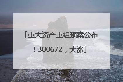 重大资产重组预案公布！300672，大涨