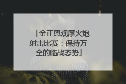 金正恩观摩火炮射击比赛：保持万全的临战态势