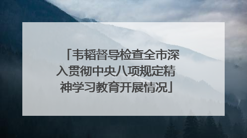 韦韬督导检查全市深入贯彻中央八项规定精神学习教育开展情况