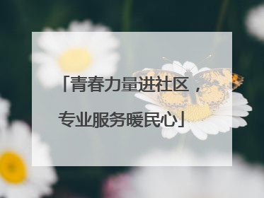 青春力量进社区，专业服务暖民心
