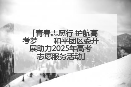青春志愿行 护航高考梦——和平团区委开展助力2025年高考志愿服务活动