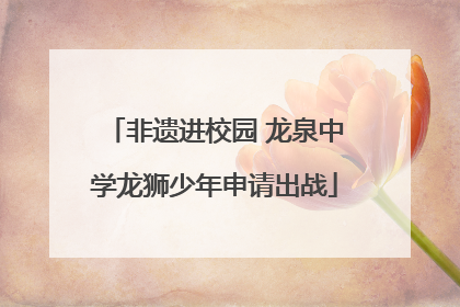 非遗进校园 龙泉中学龙狮少年申请出战