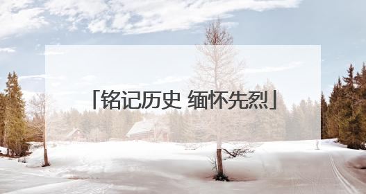铭记历史 缅怀先烈