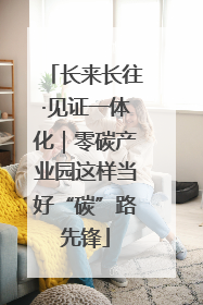 长来长往·见证一体化｜零碳产业园这样当好“碳”路先锋
