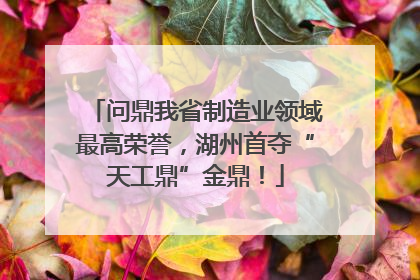 问鼎我省制造业领域最高荣誉，湖州首夺“天工鼎”金鼎！