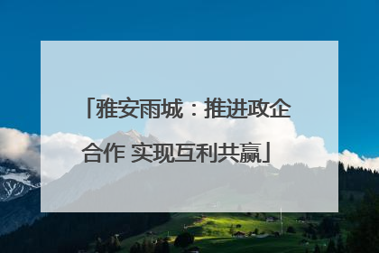 雅安雨城：推进政企合作 实现互利共赢