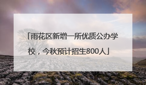 雨花区新增一所优质公办学校，今秋预计招生800人