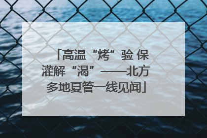 高温“烤”验 保灌解“渴”——北方多地夏管一线见闻