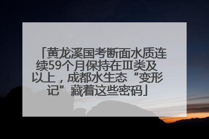 黄龙溪国考断面水质连续59个月保持在Ⅲ类及以上，成都水生态“变形记”藏着这些密码
