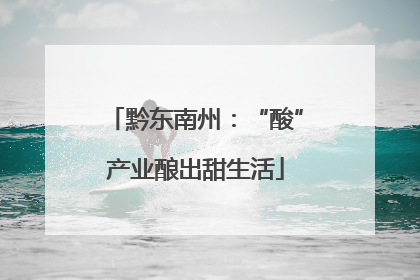 黔东南州：“酸”产业酿出甜生活