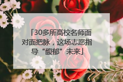 30多所高校名师面对面把脉，这场志愿指导“馥郁”未来