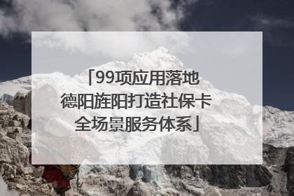 99项应用落地 德阳旌阳打造社保卡全场景服务体系